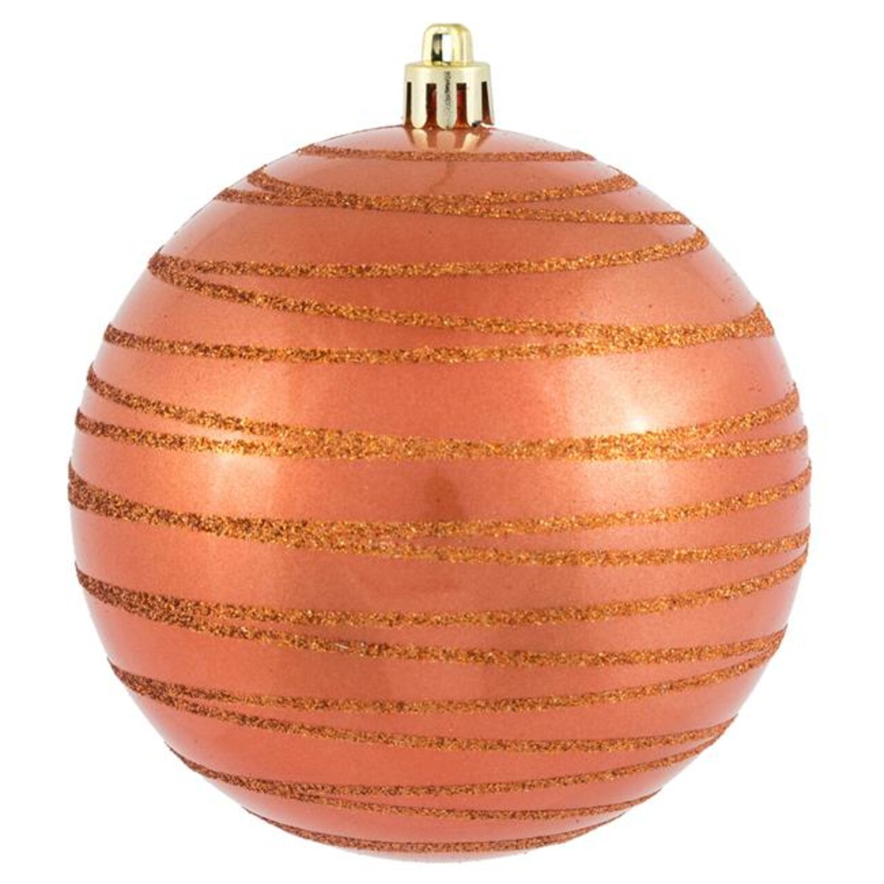 4 in. Coral Candy Glitter Finish Ball Ornament - 4 per Bag